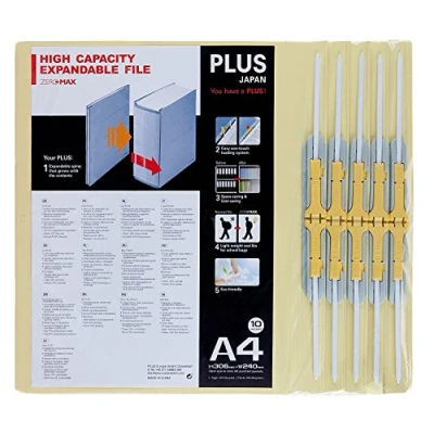 Abbildung von PLUS Japan, Zero Max Platzsparordner in Beige, 10er Pack (1x 10 Ordner)