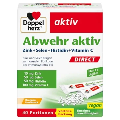 Abbildung von Doppelherz Abwehr Aktiv DIRECT Zink + Selen Histidin Vitamin C 40 St