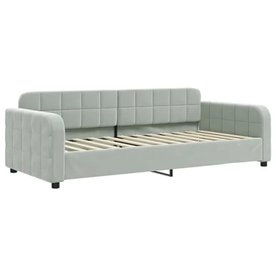 Abbildung von vidaXL Tagesbett, Gästebett 2 in 1, Sofabett Schlafsofa für Schlafzimmer Wohnzimmer, Bettsofa Sofa, Modernes Design, Hellgrau 90x200cm Samt