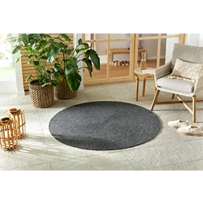 Abbildung von NORTHRUGS Teppich &quot;Trenzado&quot;, rund, In &amp; Outdoor, Handmade Look, Gewebt, Wetterfest, Balkon, Wohnzimmer