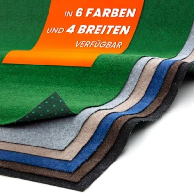 Abbildung von Midori Rasenteppich Balkonteppich 100 x 350 cm in Grau Robuster &amp; witterungsbeständiger Kunstrasen Teppich mit Drainage Noppen für Balkon Terrasse Outdoor