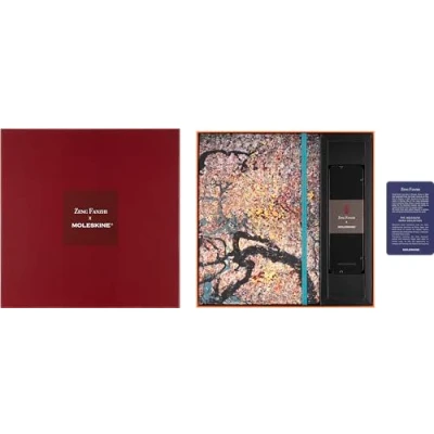 Abbildung von Moleskine Sammelbox Jahr des Drachen Zeng Fanzhi, A4 Skizzenbuch mit festem Stoffeinband, Buntstiftset und Glücksbringer Umschläge in wiederverwendbarer Box, Asia Kollektion 2024, Sonderausgabe