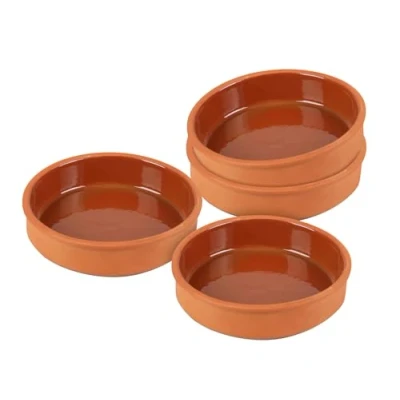 Abbildung von Spetebo Portionsförmchen Tapas Schalen aus Ton 350 ml 4er Set, Ton, (4 St), Feuerfeste Auflaufform innen glasiert