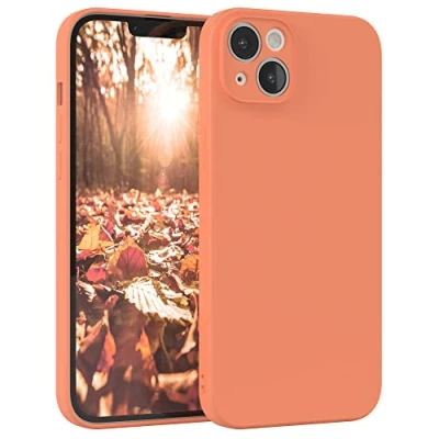Abbildung von EAZY Case Silikonhülle für iPhone 14 Plus Hülle Silikon Orange weich stoßfeste Handyhülle Schutzhülle mit Kameraschutz Dünn Premium Schutz Cover TPU Phone Bumper in