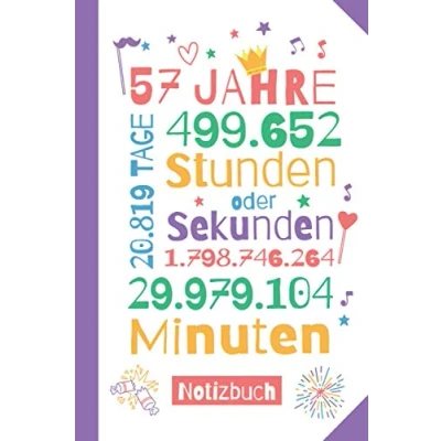 Abbildung von 57 Jahre Notizbuch: Geschenk zum 57.Geburtstag für Mann oder Frau Party Geschenke Persönlich signieren und verschenken
