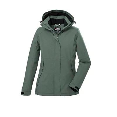 Abbildung von killtec Damen Funktionsjacke/Outdoorjacke mit abzippbarer Kapuze KOW 37 WMN JCKT, grüngrau, 50, 39702 000