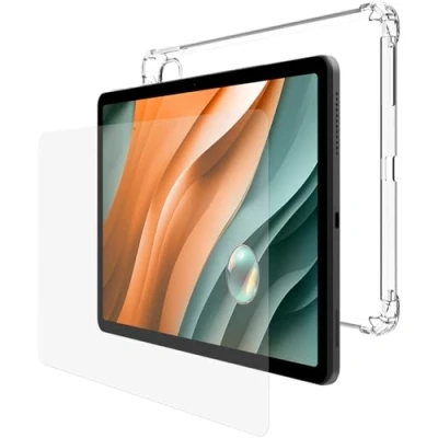 Abbildung von SPC Gravity 5 Protection Pack Schutzhülle aus transparentem Silikon + Hartglas für und Pro (11 Zoll) mit verstärkten Ecken, extra robust leicht