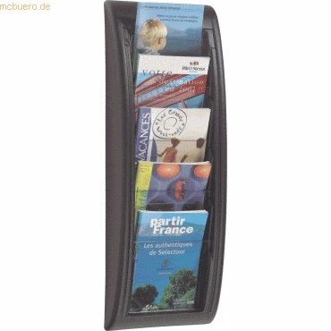 Abbildung von Paperflow Wandhalter Quick Blick 5 x A5 Fächer schwarz