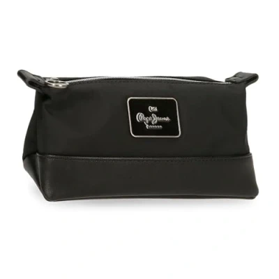 Abbildung von Pepe Jeans Christine Kulturbeutel, Schwarz, 20,5 x 11,5 7,5 cm, Polyester mit Kunstlederdetails von Joumma Bags, Talla única, Kulturbeutel