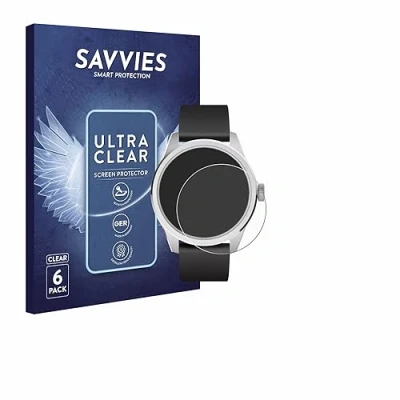 Abbildung von Savvies 6 Stück Schutzfolie für Withings ScanWatch 2 (42 mm) Displayschutz Folie Ultra Transparent