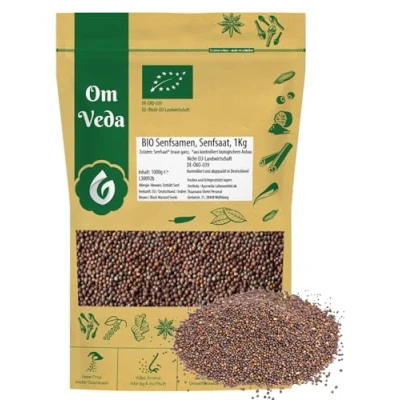Abbildung von BIO Senfsamen 1Kg Senfkörner Senfsaat Senf Samen braun schwarz ganz Qualität Gewürz Indische Asiatische Küche 1000g (1Kg)
