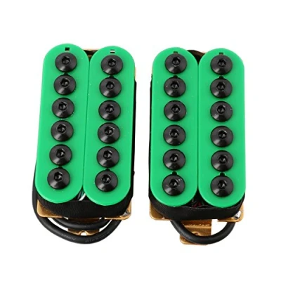 Abbildung von LYWS Tonabnehmer für E Gitarre, Humbucker, Hals und Steg, Keramik, Grün