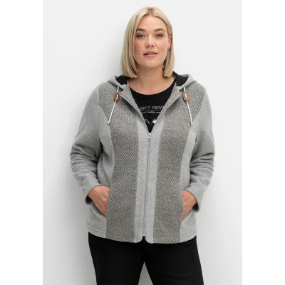Abbildung von Sheego Fleecejacke, Damen, Größe: 44, Steingrau