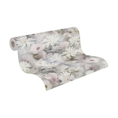 Abbildung von A.S. Création Vliestapete &quot;PintWalls Floral zarte Blumentapete&quot;, matt gemustert neutral, Blümchen Tapeten Wohnzimmer Schlafzimmer Küche modern Design Optik