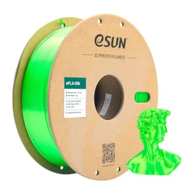 Abbildung von eSUN Seide PLA Filament 1.75mm, Seidig Glänzendes 3D Drucker PLA, Maßgenauigkeit +/ 0.05mm, 1kg Spule (2.2 LBS) Druck für Drucker, Grün