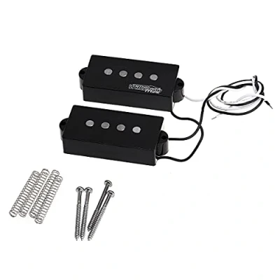 Abbildung von Wilkinson M Serie WOPB Variable Gauss Alnico 5 Precision Bass Humbucker Tonabnehmer Vintage Ton Pickups Set für 4 Saiter PB Style E Bass, Schwarz