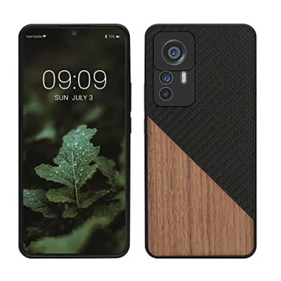 Abbildung von kwmobile Hülle kompatibel mit Xiaomi 12T / Pro Handyhülle Handy Schutzhülle Smartphone Cover Dunkelbraun Schwarz