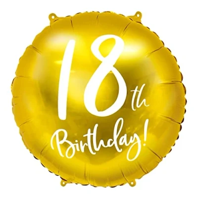 Abbildung von 2er Set Luftballon 18. Geburtstag Gold Folienballon Nummer 18 Deko Mädchen Junge Ballon Größe 45cm Heliumballon Zahl