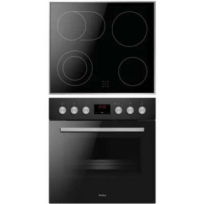 Abbildung von Amica ACHE 9336 SM Herd Set mit Umluft / Backofen Kochfeld und Edelstahlrahmen Timer Wasserdampf Reinigung