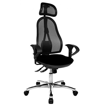 Abbildung von Topstar Bürostuhl Open Point SY Deluxe inkl. höhenverstellbarer Armlehnen mit Kopfstütze schwarz