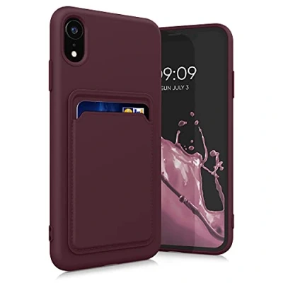 Abbildung von kwmobile Handyhülle kompatibel mit Apple iPhone XR Hülle Handy Cover Fach für Karten in Tawny Red