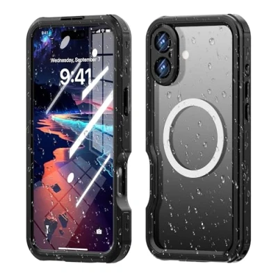Abbildung von MP+ Wasserdichtes Schutzhülle für iPhone 16 Plus, IP68 Ganzkörperversiegelung, staubdicht und stoßfest, zum Schwimmen, Unterwasser Telefongehäuse