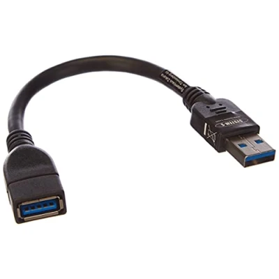 Abbildung von System S USB 3.0 Typ A (Male) auf (Female) Kabel Verlängerungskabel 10 cm