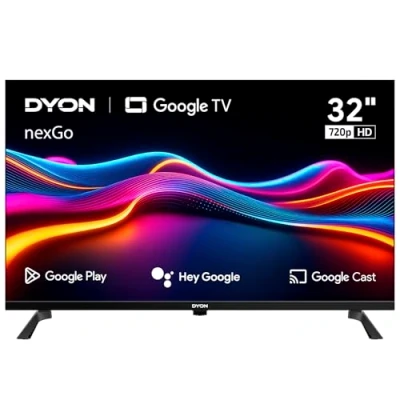 Abbildung von DYON nexGo 32H Smart TV 32 Zoll (80 cm) HD Google mit Sprachsteuerung, Assistant, Play Store, Chromecast, Triple Tuner, Netflix, Prime Video, YouTube [Modell 2025]