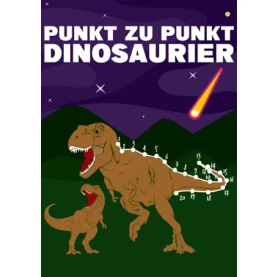 Abbildung von Punkt zu Dinosaurier: Verbinde die Punkte, Dinobuch ab 5 jahre