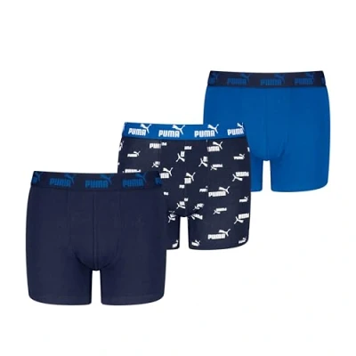 Abbildung von PUMA Boy&#039;s Elements Boxer, Blue Combo, 134/140 (3er Pack)