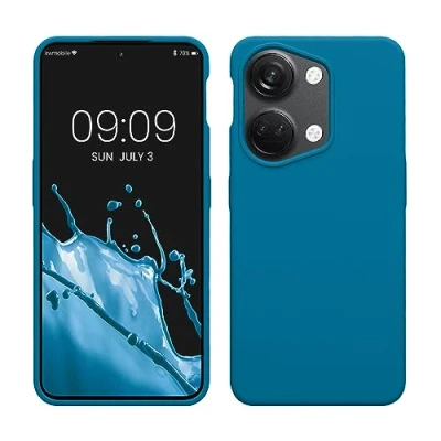 Abbildung von kwmobile Hülle kompatibel mit OnePlus Nord 3 5G Silikon Handy Case Handyhülle weiche Oberfläche kabelloses Laden Karibikblau