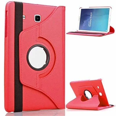 Abbildung von Für Samsung Galaxy Tab E 9,6 T560 360 Drehgelenk Uni PU Leder Drehen Schutzhülle Folio mit Standfunktion rot