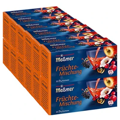 Abbildung von Meßmer Früchte Mischung 25 Teebeutel Vegan Glutenfrei Laktosefrei