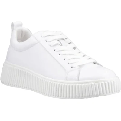Abbildung von Hush Puppies Harlow Leder Damenschuhe weiße Sneakers