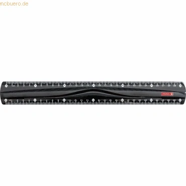 Abbildung von Brunnen 104973090 Lineal (für Schule und Büro Colour Code, 30 cm, mit Griffmulde, für Links Rechthänder) schwarz / onyx