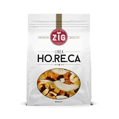 Abbildung von ZIG HORECA Deluxe exotischer Fruchtmix Snack Ananas, Papaya, Kokosnuss, Mango, Pomelo, Trauben, Bananenchips 1 kg