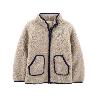 Abbildung von Simple Joys by Carter&#039;s Baby Jungen Sherpa Jacke, Verwaschenes Khakibraun, 12 Monate