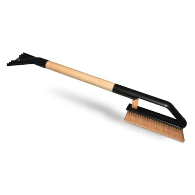 Abbildung von ToM PaR Eiskratzer Auto mit Besen 2 in 1 Schneebürste Reinigungsbürste Ergonomischer Holzgriff Kratzer zerkratzt Keine Scheiben und Karosseriearbeiten Länge: 70cm