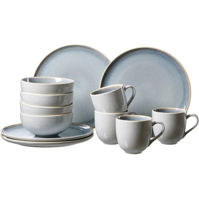 Abbildung von Ritzenhoff &amp; Breker Kombiservice &quot;Geschirr Set, Service Skagen Stone&quot;, (Set, 12 tlg., 4 Teller (Ø 26,5 cm), Kaffeebecher 10 Schalen 15 Reaktivglasur, Teile, für Personen