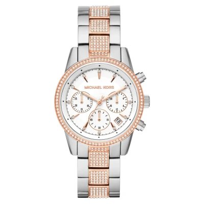 Abbildung von Michael Kors RITZ Chronograph roségoldcoloured/silvercoloured, Damen, Größe: One Size, Roségold coloured/silver coloured