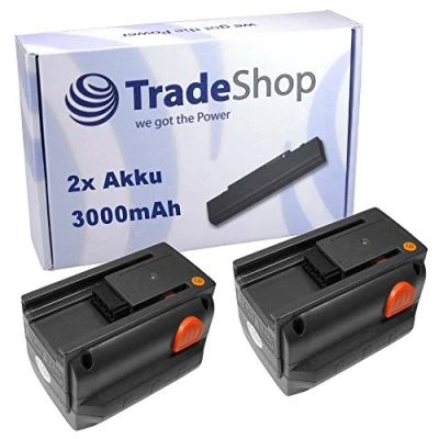Abbildung von 2X Trade Shop Li Ion Akku 18V / 3000mAh kompatibel mit Husqvarna S 561 82, 8839, 5IMR19/66 Rasenmäher