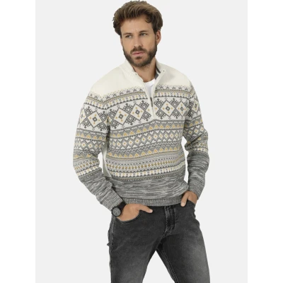 Abbildung von Babista Varziro Strickpullover, Herren, Größe: Large, Grau gemustert