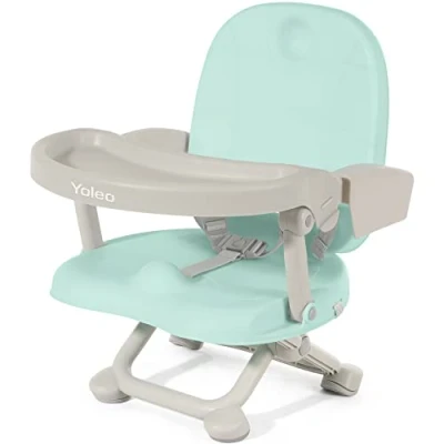 Abbildung von YOLEO Sitzerhöhung Stuhl Kind, Tragbarer Hochstuhl für Baby, nur 2 kg, Booster Sitz mit Sicherheitsgurt und Abnehmbarem Tablett, Geeignet Kinder von 6 bis 36 Monaten
