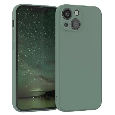 Abbildung von EAZY Case Silikonhülle für iPhone 13 Mini Hülle Silikon Grün weich stoßfeste Handyhülle Schutzhülle mit Kameraschutz Dünn Premium Schutz Cover TPU Phone Bumper in Dunkelgrün