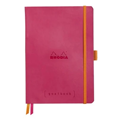Abbildung von Rhodia 117581C Notizheft Goalbook (DIN A5, 14,8 x 21 cm, Dot, praktisch und trendige, mit weichem Deckel, 90g weißes Papier, 120 Blatt) 1 Stück, Himbeer