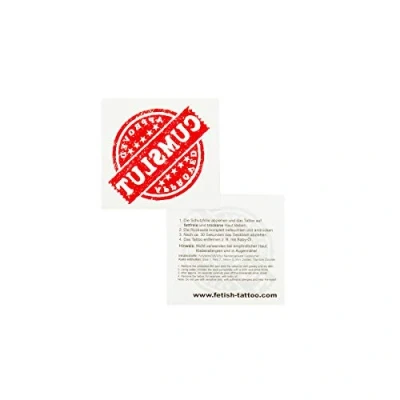 Abbildung von 1 x APPROVED CUMSLUT Stempel Abzeichen in rot Sexy Kinky Fetisch Tattoo (1)