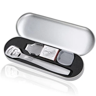 Abbildung von Callus Remover Fuß Shaver Set Edelstahl Fußfeile Pediküre Tool zur Entfernung abgestorbener Haut(Silber)