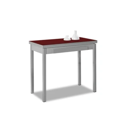 Abbildung von ASTIMESA Buchtyp kuechentisch, Metall Glas, Burgunderrot, 80x40cm