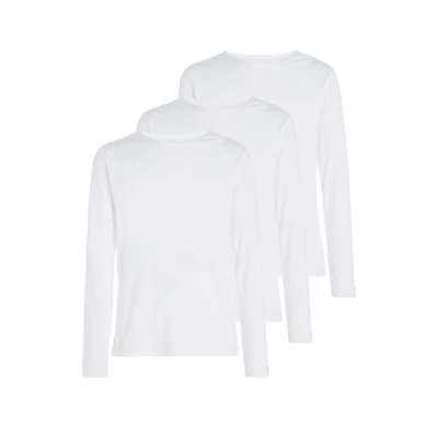 Abbildung von Tommy Hilfiger Herren Langarmshirts Basic, Mehrfarbig (White/White/White), L