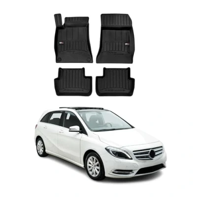 Abbildung von OMAC Gummi Fußmatten kompatibel mit Mercedes B Klasse W242, W246 2011 2018 Premium TPE